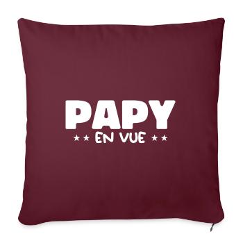Papy En Vue - Housse de coussin décorative 45 x 45 cm - bordeaux - Devant