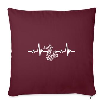 Trompete Heartbeat - Design de trompette amusant - Housse de coussin décorative 45 x 45 cm - bordeaux - Devant