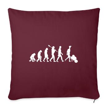 évolution jardinier - Housse de coussin décorative 45 x 45 cm - bordeaux - Devant