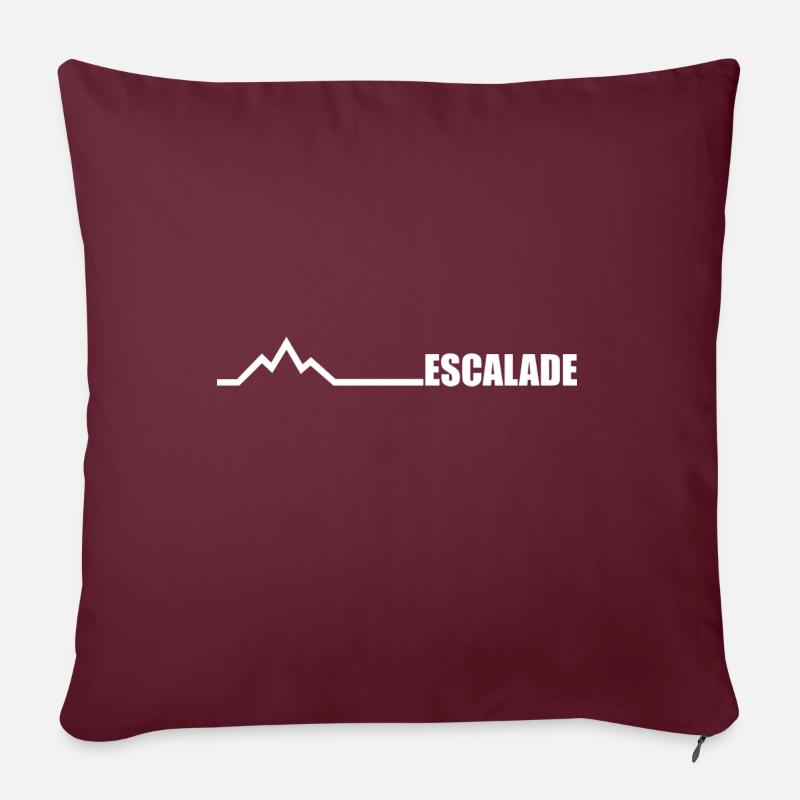 Montagnes Escalade - Housse de coussin décorative 45 x 45 cm - bordeaux