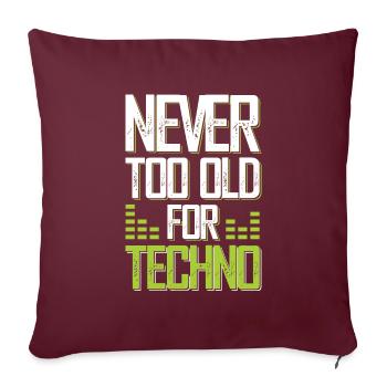 techno music - Housse de coussin décorative 45 x 45 cm - bordeaux - Devant