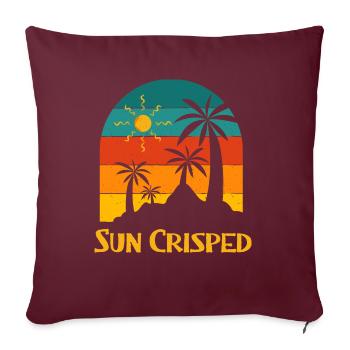 Sun Crisped Beach Été Océan Tropical Vacances - Housse de coussin décorative 45 x 45 cm - bordeaux - Devant