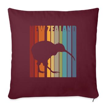 Neuseeland Kiwi Kiwis New Zealand Retro Geschenk - Sofakissenbezug 45 x 45 cm - Burgunderrot - Vorne