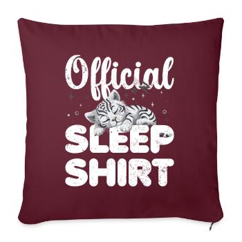 White Tiger Chemise de nuit officielle Lazy Relax - Housse de coussin décorative 45 x 45 cm - bordeaux - Devant