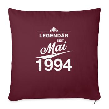 30e anniversaire Légendaire depuis mai 1994 Volume 94 - Housse de coussin décorative 45 x 45 cm - bordeaux - Devant