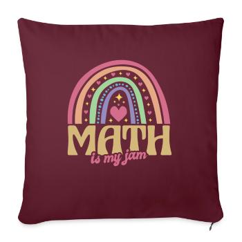 Math Math est mon professeur de jam math - Housse de coussin décorative 45 x 45 cm - bordeaux - Devant