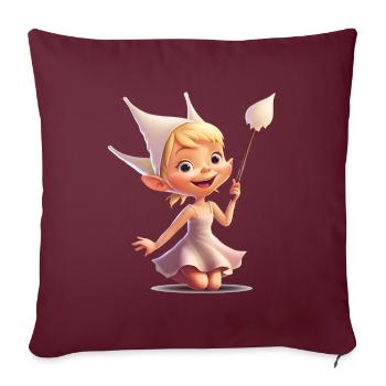 La fée des dents est une créature fascinante - Housse de coussin décorative 45 x 45 cm - bordeaux - Devant