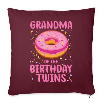 Grand-mère des jumeaux d’anniversaire - Housse de coussin décorative 45 x 45 cm - bordeaux - Devant