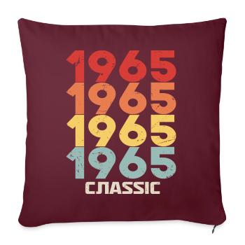 1965 Jubilé dans un style vintage classique 1965 - Housse de coussin décorative 45 x 45 cm - bordeaux - Devant