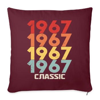 1967 Jubilé dans un style vintage classique 1967 - Housse de coussin décorative 45 x 45 cm - bordeaux - Devant