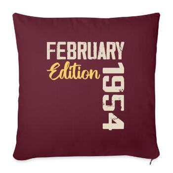 Février 1954 Anniversaire Février 1954 Rétro - Housse de coussin décorative 45 x 45 cm - bordeaux - Devant