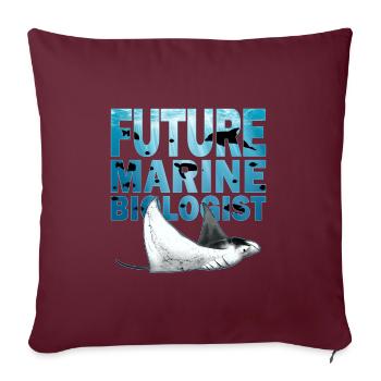 Raies manta Futur biologiste marin - Housse de coussin décorative 45 x 45 cm - bordeaux - Devant