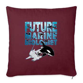 Requin-marteau Orque Épaulard Futur biologiste marin - Housse de coussin décorative 45 x 45 cm - bordeaux - Devant