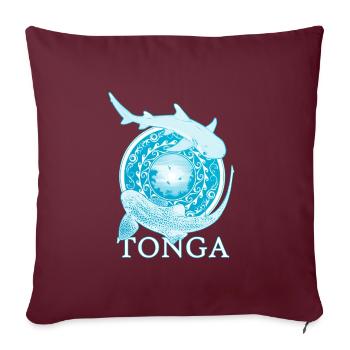 Requin zèbre des Tonga requin de récif à pointe blanche - Housse de coussin décorative 45 x 45 cm - bordeaux - Devant
