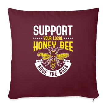 Support your local Honey Bee Save the Bees - Sofakissenbezug 45 x 45 cm - Burgunderrot - Vorne