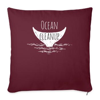 Ocean Cleanup - Sofakissenbezug 45 x 45 cm - Burgunderrot - Vorne