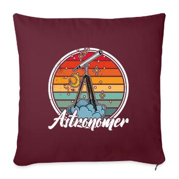 Télescope Hobby Astronomie Étoiles Planètes - Housse de coussin décorative 45 x 45 cm - bordeaux - Devant