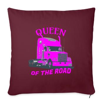 Woman Trucker T-Shirt, Sweat-Shirt. - Housse de coussin décorative 45 x 45 cm - bordeaux - Devant