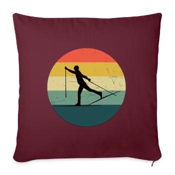 Ski de fond Classique Ski de fond - Housse de coussin décorative 45 x 45 cm - bordeaux - Devant