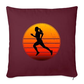 Running Jogging Cross Country Running - Housse de coussin décorative 45 x 45 cm - bordeaux - Devant