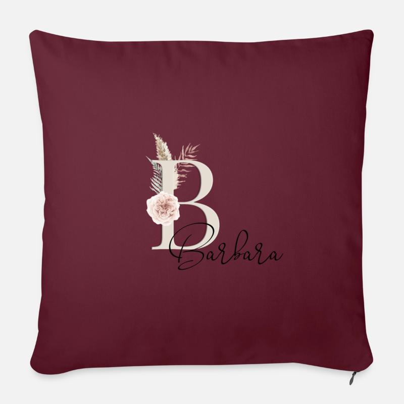 Barbara! Name Boho - Sofa pillowcase 17,3'' x 17,3'' (45 x 45 cm) - burgundy