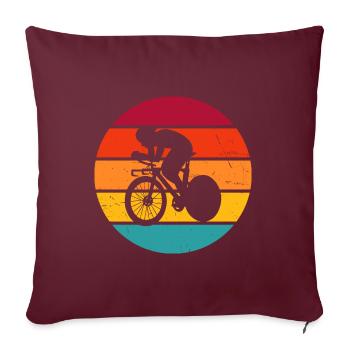 Vélo de route vélo de route vélo de route vélo de route - Housse de coussin décorative 45 x 45 cm - bordeaux - Devant