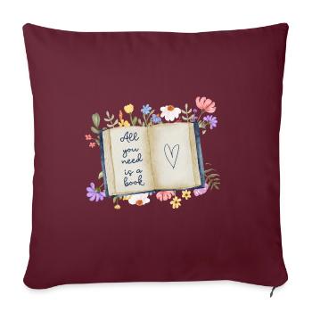 All you need is a book - Sofakissenbezug 45 x 45 cm - Burgunderrot - Vorne
