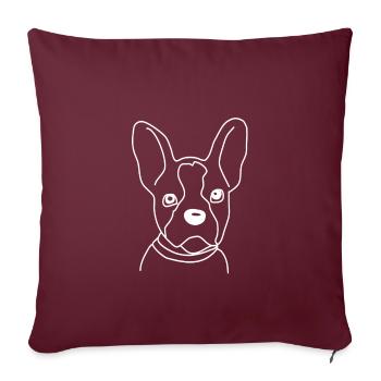 Boston Terrier - Sofakissenbezug 45 x 45 cm - Burgunderrot - Vorne