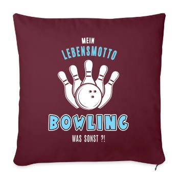Bowling Bowlingspieler Bowlingfan Bowlingspiel - Sofakissenbezug 45 x 45 cm - Burgunderrot - Vorne