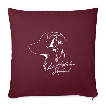 BERGER AUSTRALIEN Chiens Chiens De troupeau Wilsigns - Housse de coussin décorative 45 x 45 cm - bordeaux - Devant