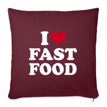 J’adore la restauration rapide - Housse de coussin décorative 45 x 45 cm - bordeaux - Devant