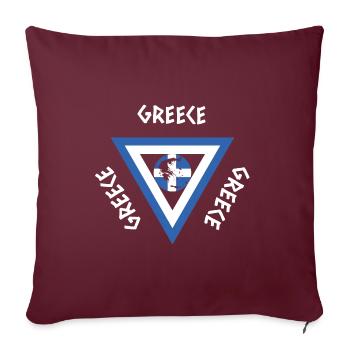 Grèce drapeau triangle Athènes Crète Kos - Housse de coussin décorative 45 x 45 cm - bordeaux - Devant
