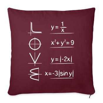 Mathe Physik Mathematiker Physiker Geschenk Love - Sofakissenbezug 45 x 45 cm - Burgunderrot - Vorne