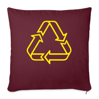 Recycling Symbol - Sofakissenbezug 45 x 45 cm - Burgunderrot - Vorne
