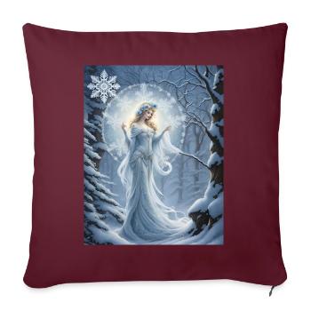 Die drittjüngste Tochter des Winters heißt blue... - Sofakissenbezug 45 x 45 cm - Burgunderrot - Vorne