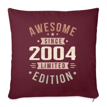 Original 2004 Millésime Vintage Anniversaire 2004 - Housse de coussin décorative 45 x 45 cm - bordeaux - Devant