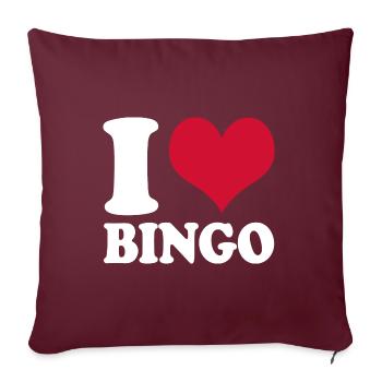 Bingospiel Bingospieler I Love Bingo - Sofakissenbezug 45 x 45 cm - Burgunderrot - Vorne