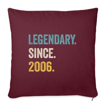 18e anniversaire 18 ans de légende depuis 2006 - Housse de coussin décorative 45 x 45 cm - bordeaux - Devant