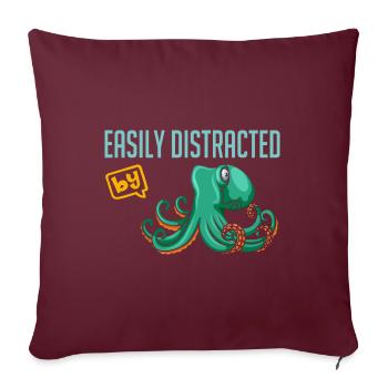 J’adore les poulpes céphalopodes - Housse de coussin décorative 45 x 45 cm - bordeaux - Devant