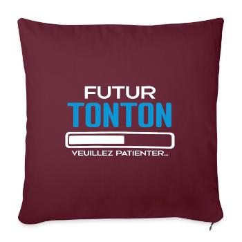 Futur Tonton Idée Cadeau Futur Tonton - Housse de coussin décorative 45 x 45 cm - bordeaux - Devant