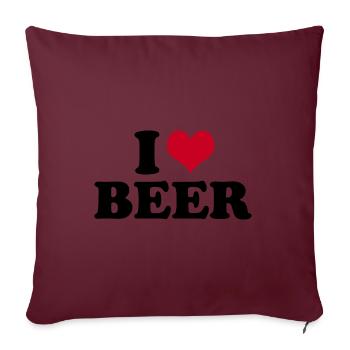 J’adore la bière Bier - Housse de coussin décorative 45 x 45 cm - bordeaux - Devant