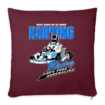 GoKart - Kartsport - Kart - Go Kart - Housse de coussin décorative 45 x 45 cm - bordeaux - Devant