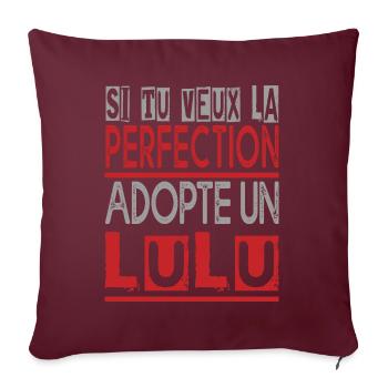 Si tu veux la perfection adopte Lulu Lucas Lucien - Housse de coussin décorative 45 x 45 cm - bordeaux - Devant