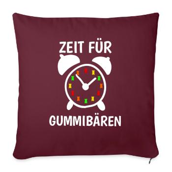 C’est l’heure des oursons en gélatine ! Bonbons Gummy Bear Watch - Housse de coussin décorative 45 x 45 cm - bordeaux - Devant