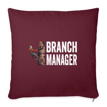 Responsable de la succursale de tronçonneuse Bûcheron Tronçonneuse - Housse de coussin décorative 45 x 45 cm - bordeaux - Devant