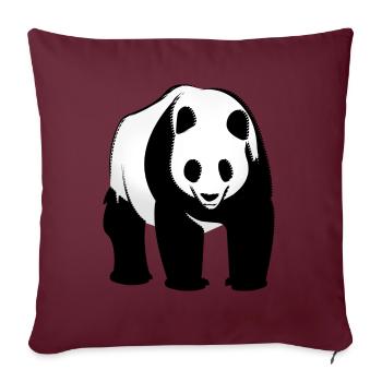 Panda - Housse de coussin décorative 45 x 45 cm - bordeaux - Devant