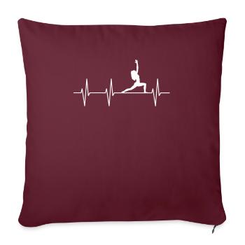 Exercice de yoga drôle passion du yoga - Housse de coussin décorative 45 x 45 cm - bordeaux - Devant
