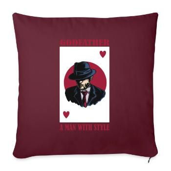 Gentlemen Godfather Godfather Sponsorship Uncle Godchild - Sofa pillowcase 17,3'' x 17,3'' (45 x 45 cm) - burgundy - Front
