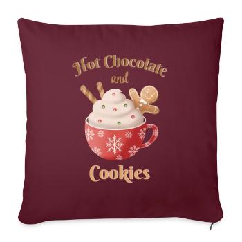 Hot Chocolate and Gingerbread Cookies - Sofakissenbezug 45 x 45 cm - Burgunderrot - Vorne
