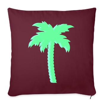 Mint palm tree in neon look - Sofa pillowcase 17,3'' x 17,3'' (45 x 45 cm) - burgundy - Front